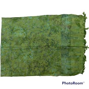 Batik Rayon Scarf with Fringe, 20” x 60”, 100% Rayon, NWT